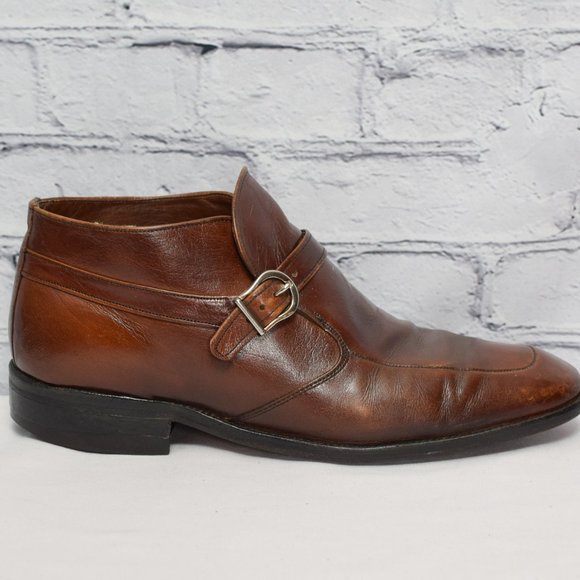 Vintage Men\'s Sears Easy Flex Brown Leather Chukka Buckle Boot Shoes - 9 D main image 8